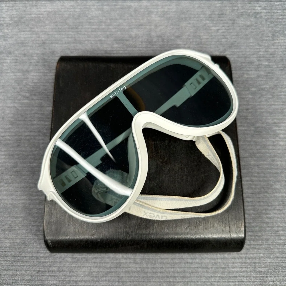 Vintage Uvex Sportstyle Shield Sunglasses White W Germany No 5347 Anti-Fog Case